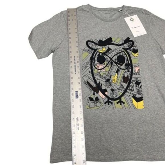 Knowledge Cotton Apparel Big Owl Print T-shirt Europe Streets Denmark - Picture 2 of 10